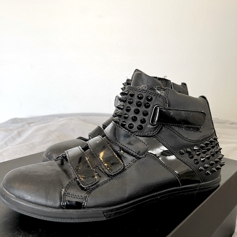 Aldo Black Spiked Sneakers with Velcro Strap